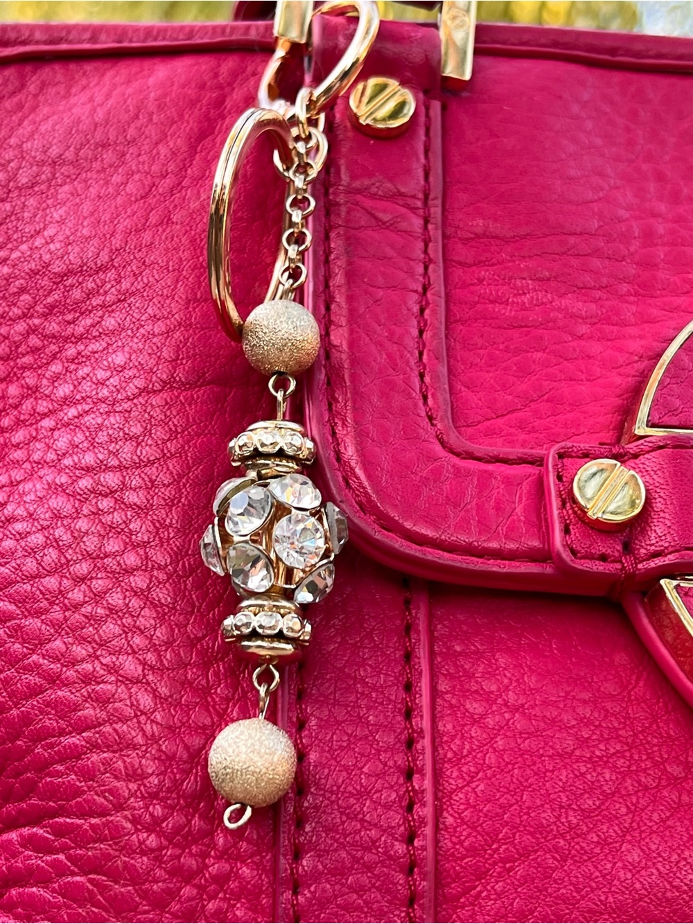 Tory Burch Small Amanda Satchel Bright Pink Leather Gold Hardware - Picture 4 of 10